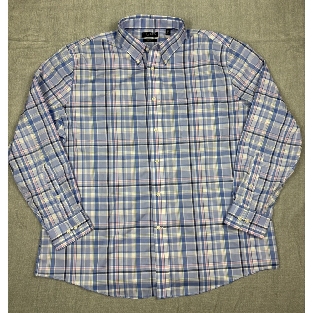 Lauren Ralph Lauren Button-down shirt Size 17.5 34/35 XL Stretch Fabric Reg Fit